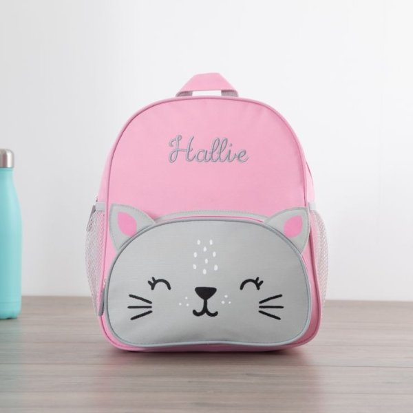 Personalized Cat Print Infant Backpack Welcome %1