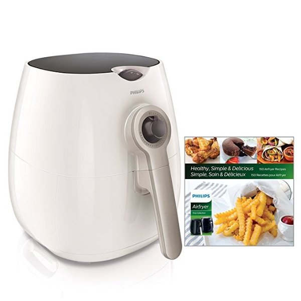 Airfryer, The Original Airfryer with Bonus 150+ Recipe Cookbook, Fry Healthy with 75% Less Fat, White HD9220/58