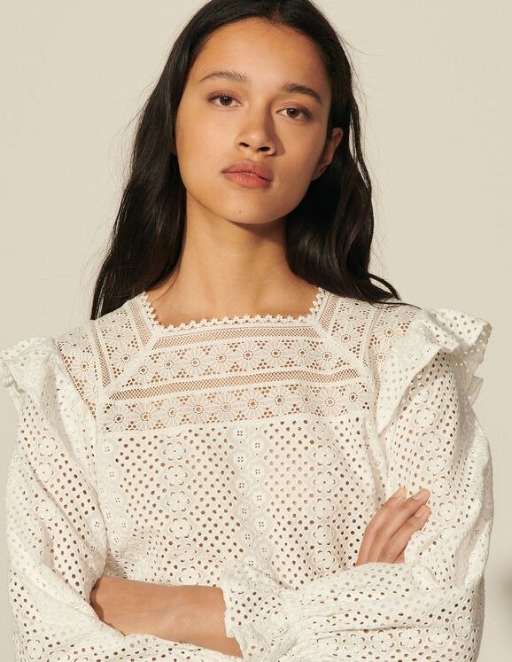 Broderie anglaise cropped top