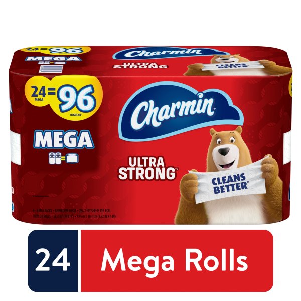 Charmin Ultra Strong Toilet Paper, 24 Mega Roll, 264 Sheets Per Roll