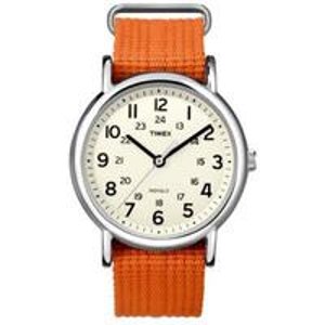 Timex T2N745 Mens Tangy Orange Weekender Slip Through Strap Watch