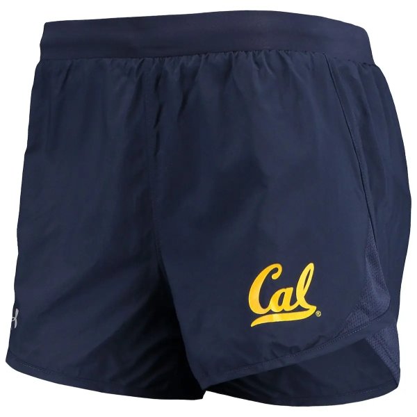 Women's Under Armour Navy Cal Bears Fly By Run 2.0 Performance Shorts