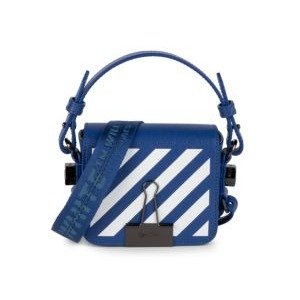 - Baby Diagonal Stripe Binder Clip Leather Crossbody Bag