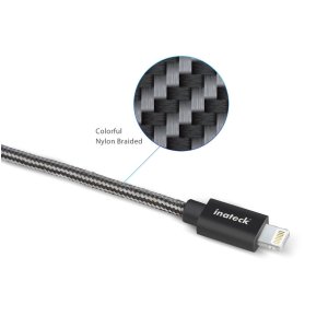 [Apple MFi Certified] Inateck 6ft/ 1.8m Nylon Braided Lightning to USB Cable Charging Cord with Heat-Resistant Connector