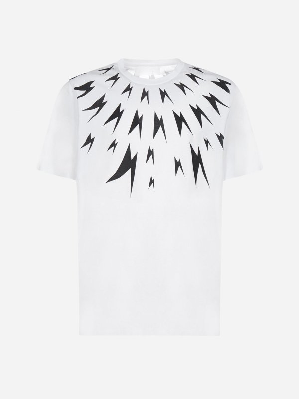 Lightning bolt-print cotton t-shirt