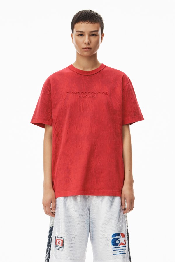 alexanderwang PLASTER DYED LOGO TEE IN COMPACT JERSEY #RequestCountryCode#