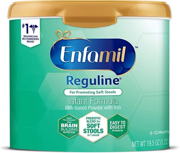 Reguline Constipation Baby Formula Milk Powder to Promote Soft Stools, Omega 3, Prebiotics, Iron, Immune Support, 19.5 Ounces (Packaging May Vary)