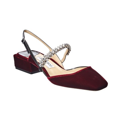 Jimmy ChooJill 30 Velvet & Patent Slingback Pump