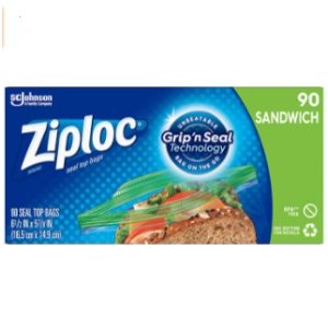 Ziploc 三明治零食等食品保鲜袋 90个