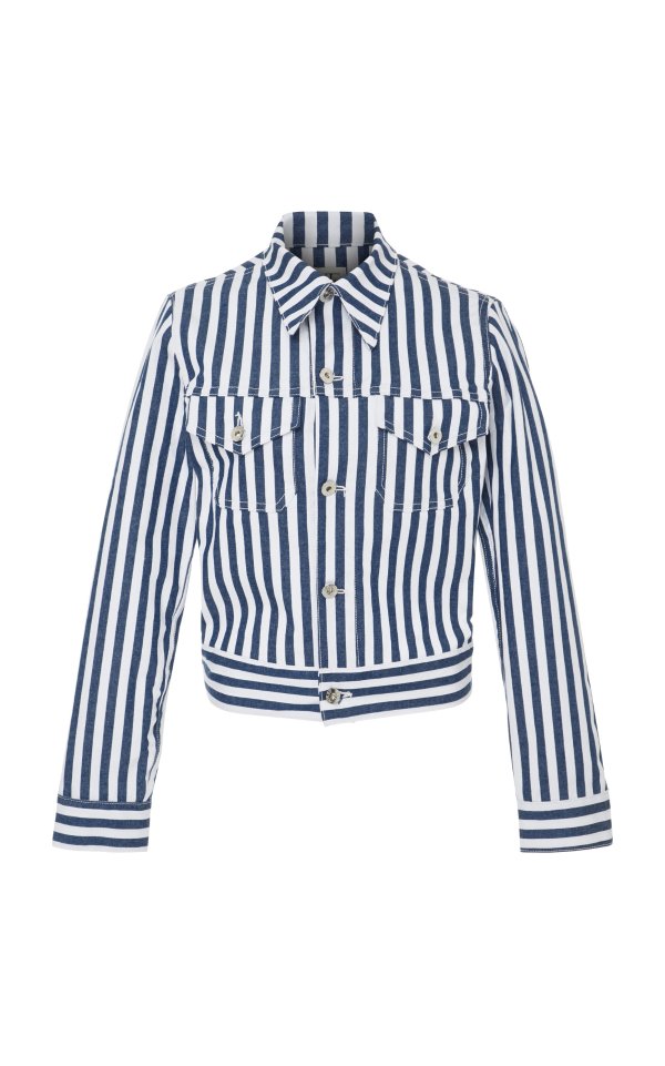 M'O Exclusive Kaila Striped Denim Jacket