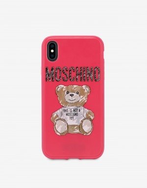 Iphone XS Max cover with Brushstroke Teddy Bear - SS19 Ready-to-Bear - SS19 COLLECTION - Moods - Moschino | Moschino Shop Online