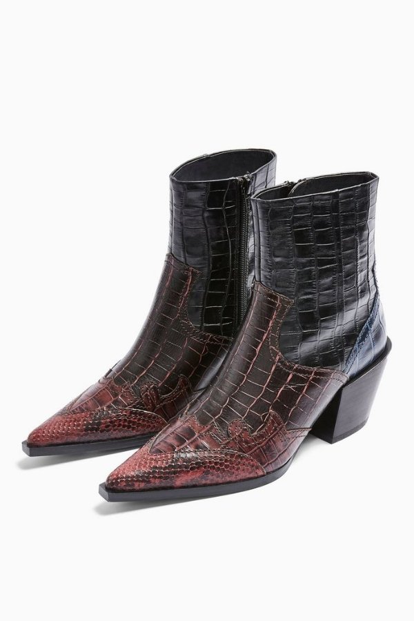 MISSOURI Leather Burgundy Snake Western Boots