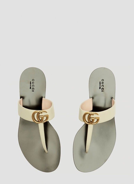 GG Marmont Sandal in White