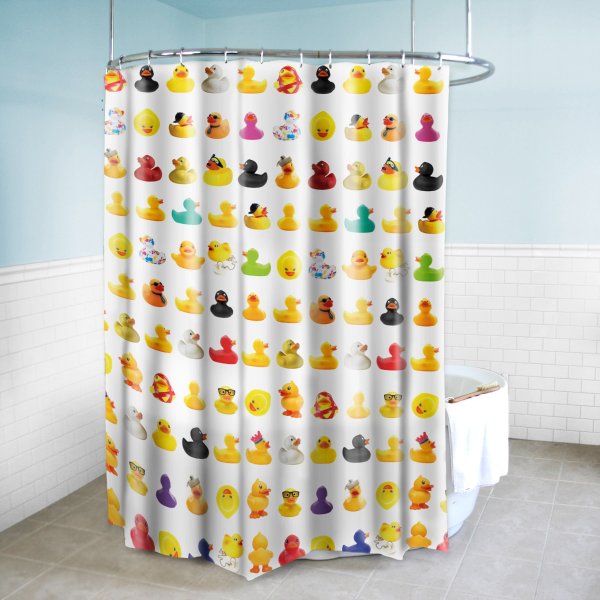 Duckies Peva Shower Curtain, 70" x 72" inch - Multi Colors