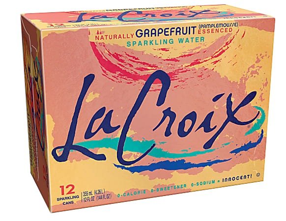 LaCroix Core Sparkling Water with Natural Grapefruit Flavor 12 Oz Case of 12 Cans - Office Depot