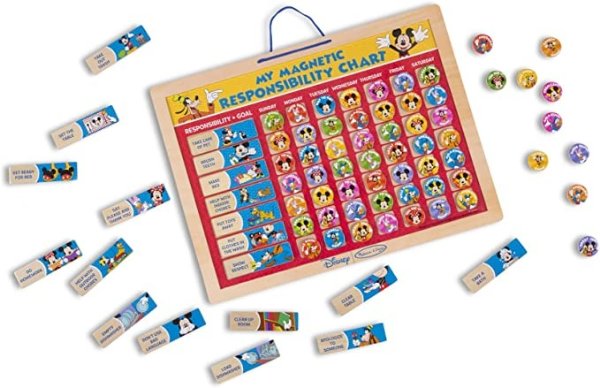Melissa & Doug Disney Mickey Mouse Clubhouse My Magnetic Responsibility Chart - Toddler Routine, Kids Reward Board, Reward Chart For Toddlers and Kids Ages 3+
