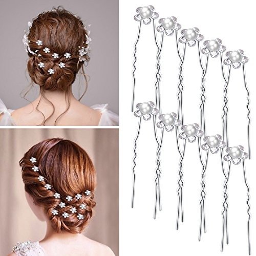 20pcs Bridal Hair Pins Pearl Flower Crystal Wedding Hair Clips Hair Accessories