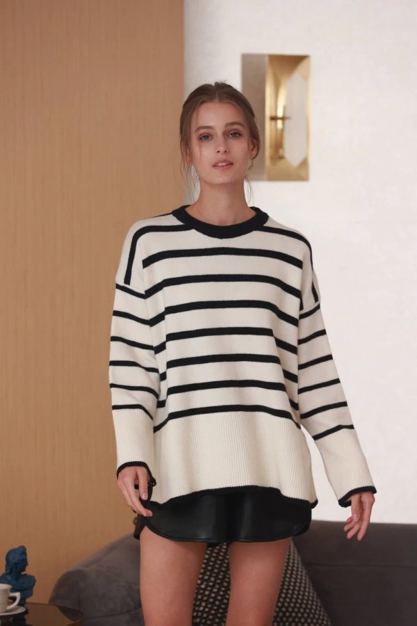 Soft Striped Knit Sweater - Pre-order