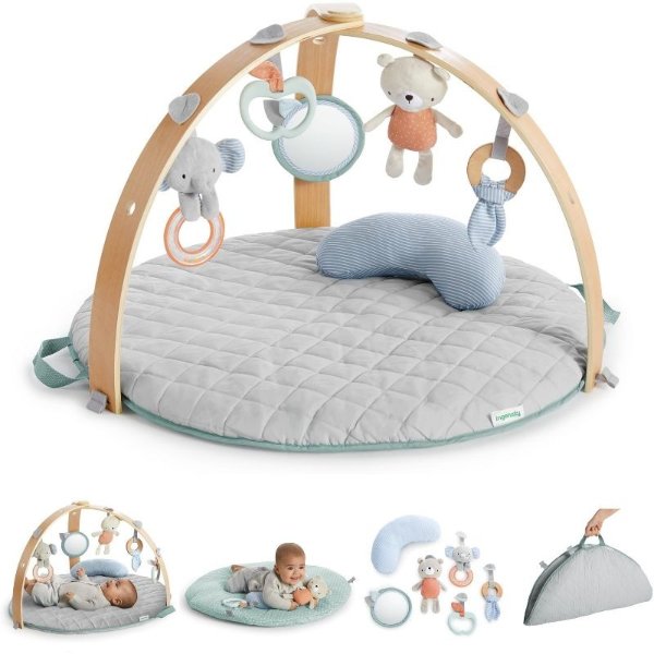 Cozy Spot Reversible Duvet Activity Gym with Wooden Toy Bar