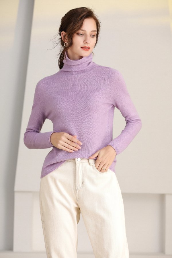 粉紫色羊毛衫