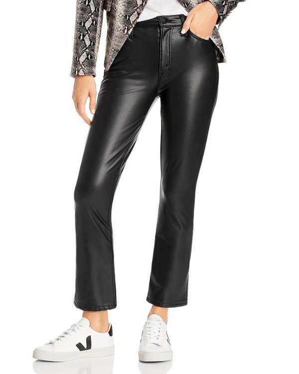 The Insider Faux-Leather Ankle Flare Jeans in Faux Show