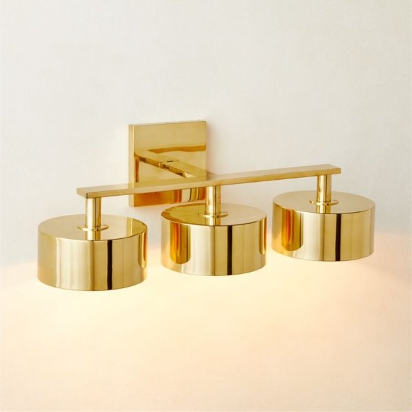 Trada 3-Bulb Polished Brass Wall Sconce Light