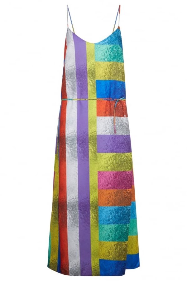 Skeena S Multi Stripe Strappy Dress With Tie Belt