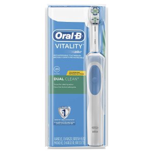 Oral-B Vitality Dual Clean Rechargeable Battery Electric Toothbrush with Automatic Timer