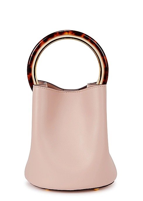 Pannier small pink leather bucket bag