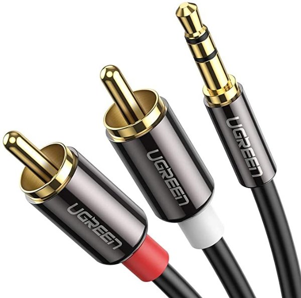 3.5mm to 2RCA Audio Auxiliary Adapter Stereo Splitter Cable AUX RCA Y Cord for Smartphone Speakers Tablet HDTV MP3 Player 6FT