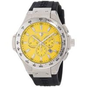 Swiss Legend Men‘s 40051-07-R Maverick Chronograph Yellow Dial Black Silicone Watch
