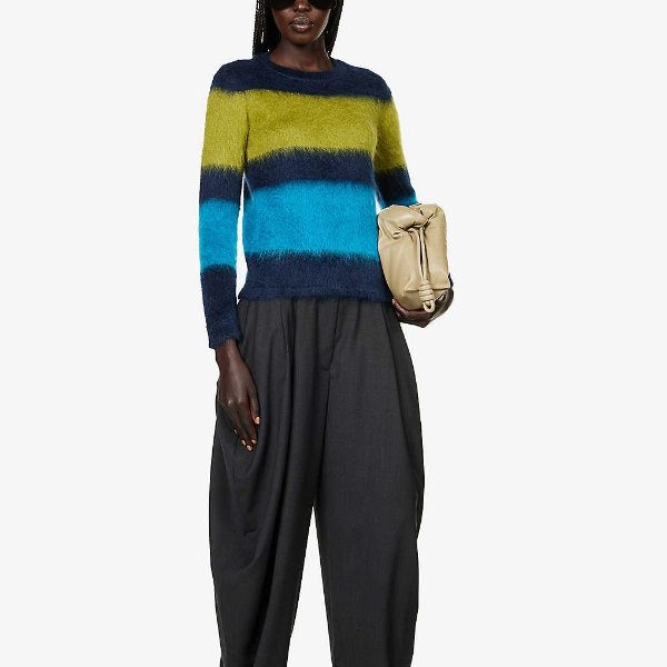 Ulivo striped mohair-blend knitted jumper