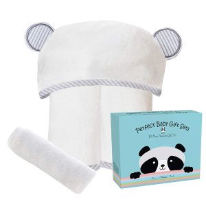 HIPHOP PANDA 宝宝礼盒 可爱戴帽浴巾+超软小面巾