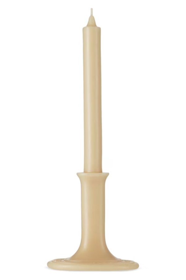 Beige Ambre Scented Taper Dinner Candle