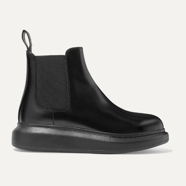 Glossed-leather exaggerated-sole Chelsea boots
