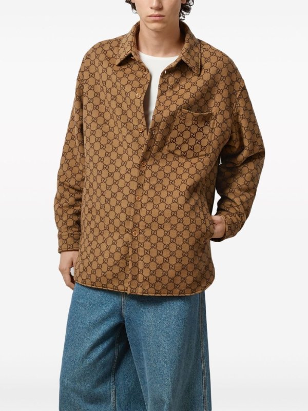 Gg supreme flannel shirt jacket