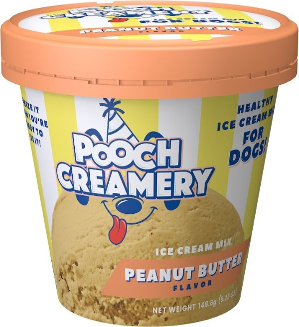Pooch Creamery Peanut Butter Flavor Ice Cream Mix Dog Treat, 5.25-oz cup - Chewy.com