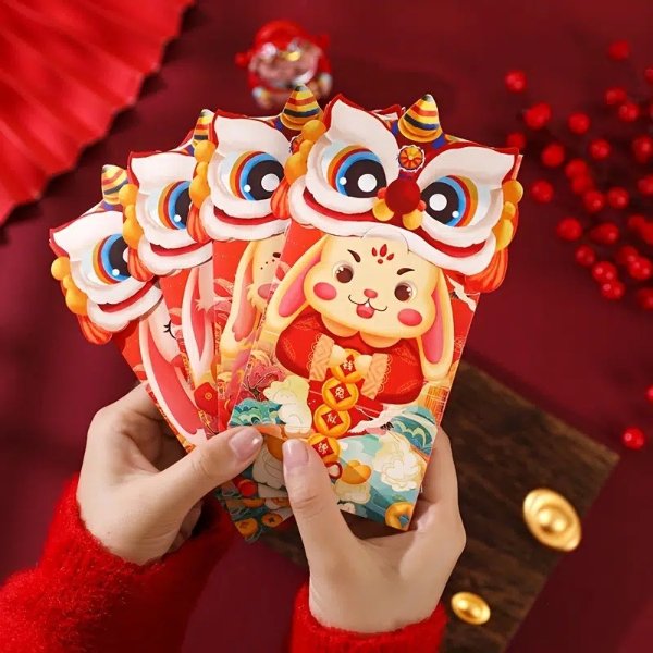 1 Pack/4pcs, Chinese Red Packets (3.43"x6.57"), Lucky Money, Chinese New Year, Gift For Children, Hong Bao, Gong Hei Fat Coi, Happy Lunar New Year, Red Envelopes, Chinese Lunar New Year Supplies, Year Of The Rabbit | Free Shipping On All Orders | Temu