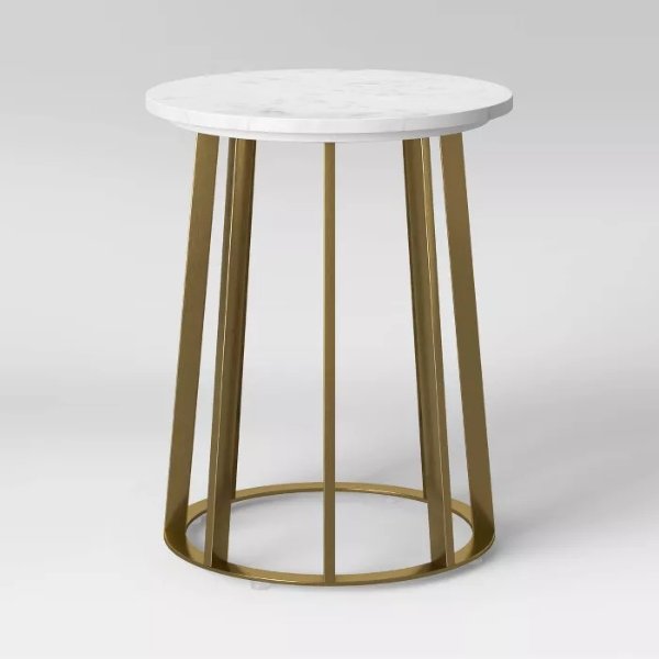 Ellesmere Round Marble End Table White - Project 62&#8482;