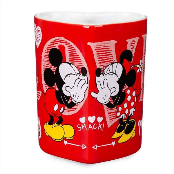 Mickey and Minnie Mouse Heart-Shaped Mug | shopDisney
