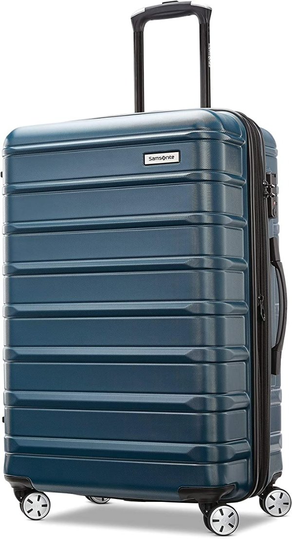 Omni 2 Hardside Expandable Luggage with Spinner Wheels, Checked-Medium 24-Inch, Nova Teal
