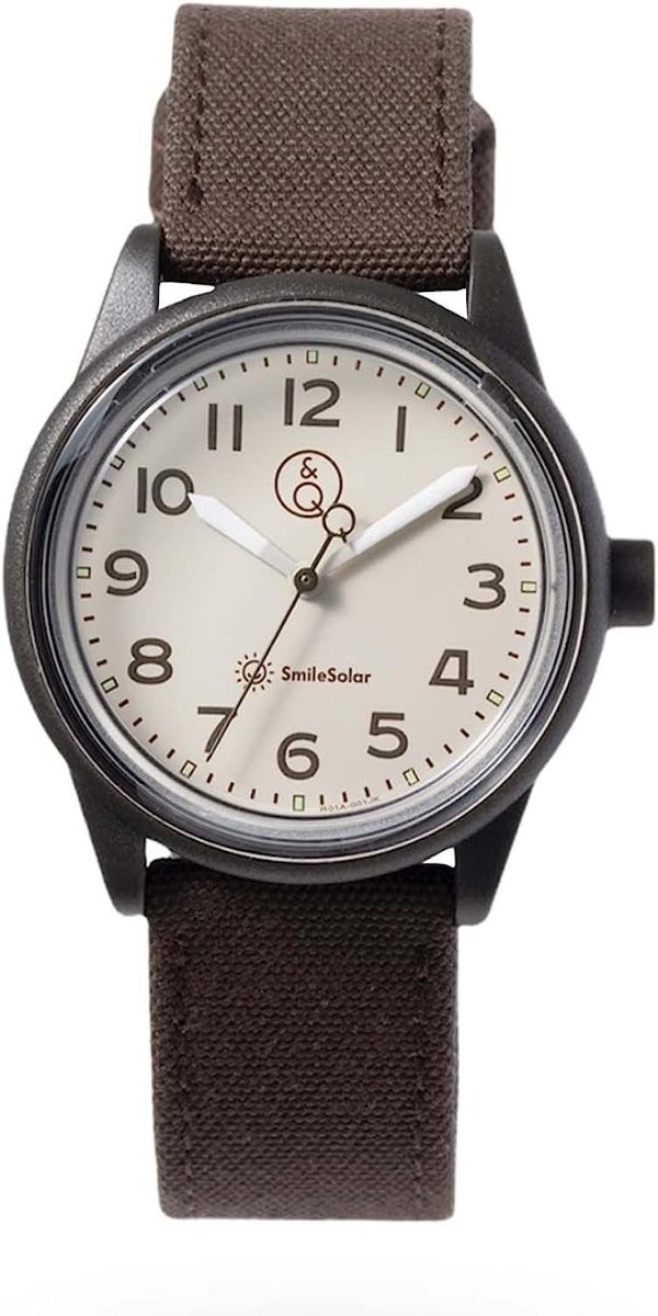 [シチズン時計] 腕時計 キューアンドキュー スマイルソーラー ソーラー アナログ 防水 R01A-001JK ブラウン