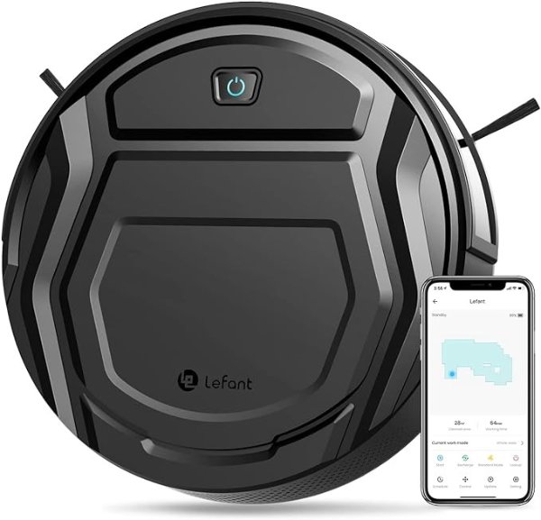 Robot Vacuum Cleaner with 2200Pa Powerful Suction,120 Mins,Tangle-Free,WiFi/Alexa/APP/Bluetooth,Schedule Cleaning,Slim Self-Charging Robotic Vacuum Cleaner for Home,Pet Hair,Hard Floors