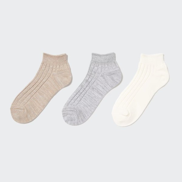 Short Socks 3 Pack (Mix Yarn Ribbed) | UNIQLO US