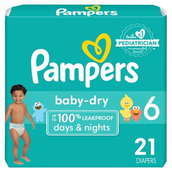baby-dry diapers, size 6, 21 diapers