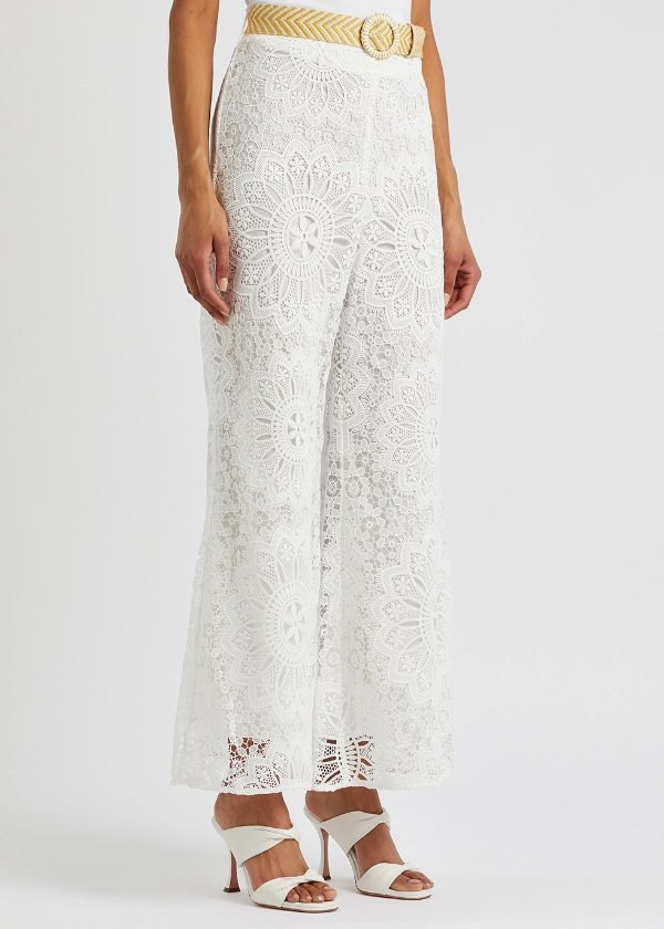 Chintz Doily flared lace trousers