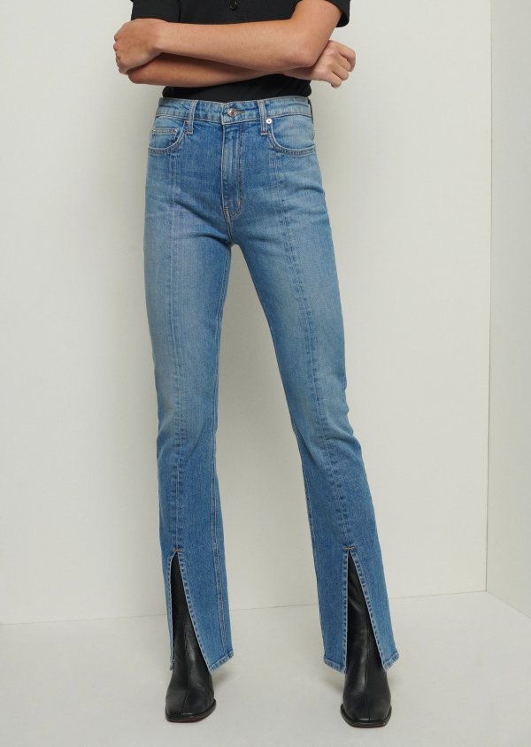 Lucia Front Slit Jeans