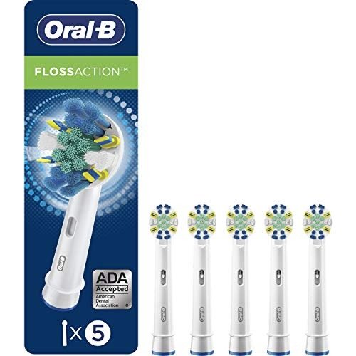 FlossAction Toothbrush Refill Brush Heads, 5 Count