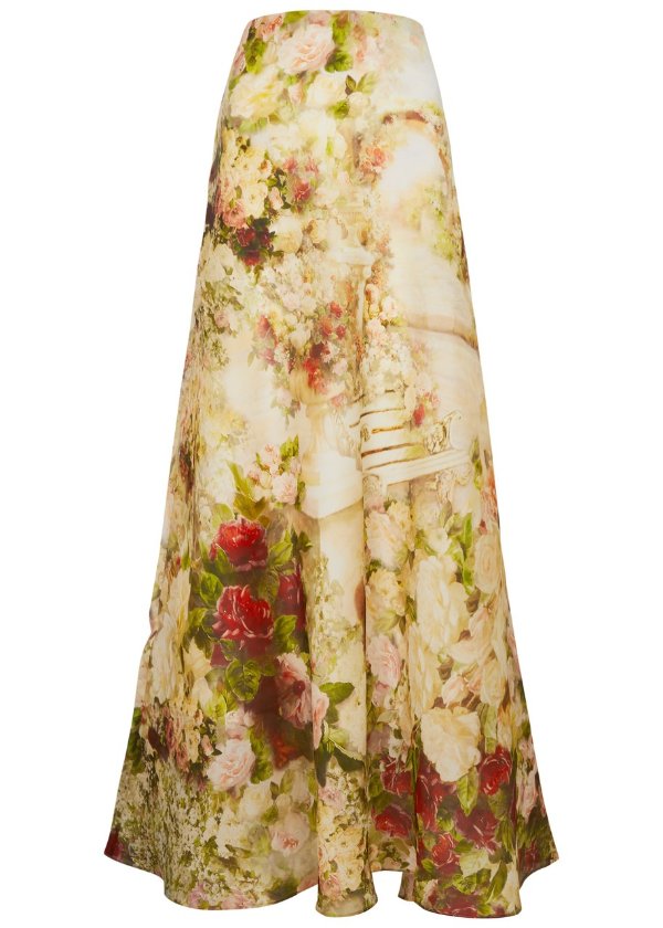 New Season Luminosity floral-print silk maxi skirt