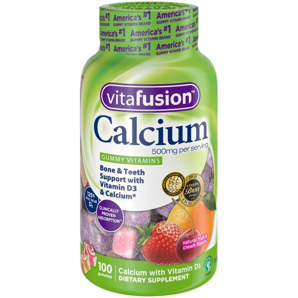 Calcium Supplement Gummy Vitamins, 100ct